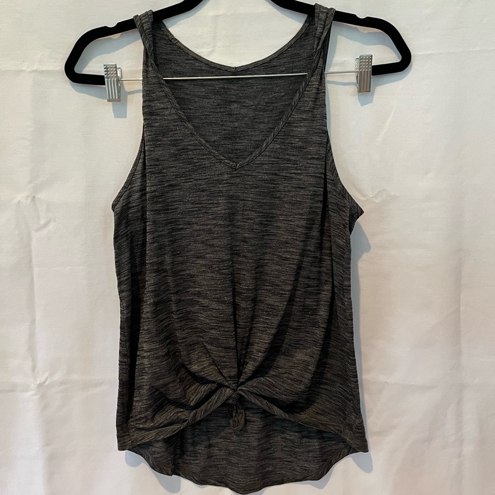 Lululemon Athletica Gray Tie Front Tank Top
